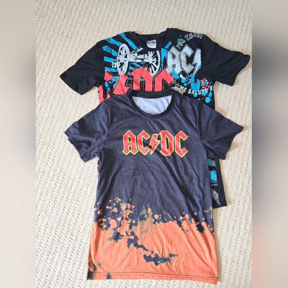 Lot of 2 Youth Size small ACDC graphic tees